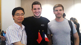 Part-time MBA students Kai Qian, Philippe de Mijolla and Thomas Vermeulen during the UCLA exchange.