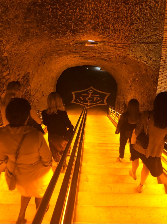 Descending into the cellars of Veuve Clicquot