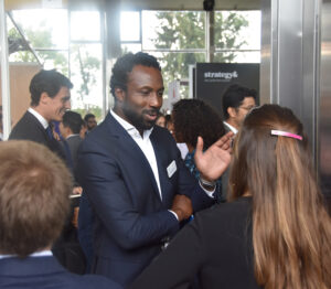 MBA student Jacques networks at the 2019 International Consulting Fair