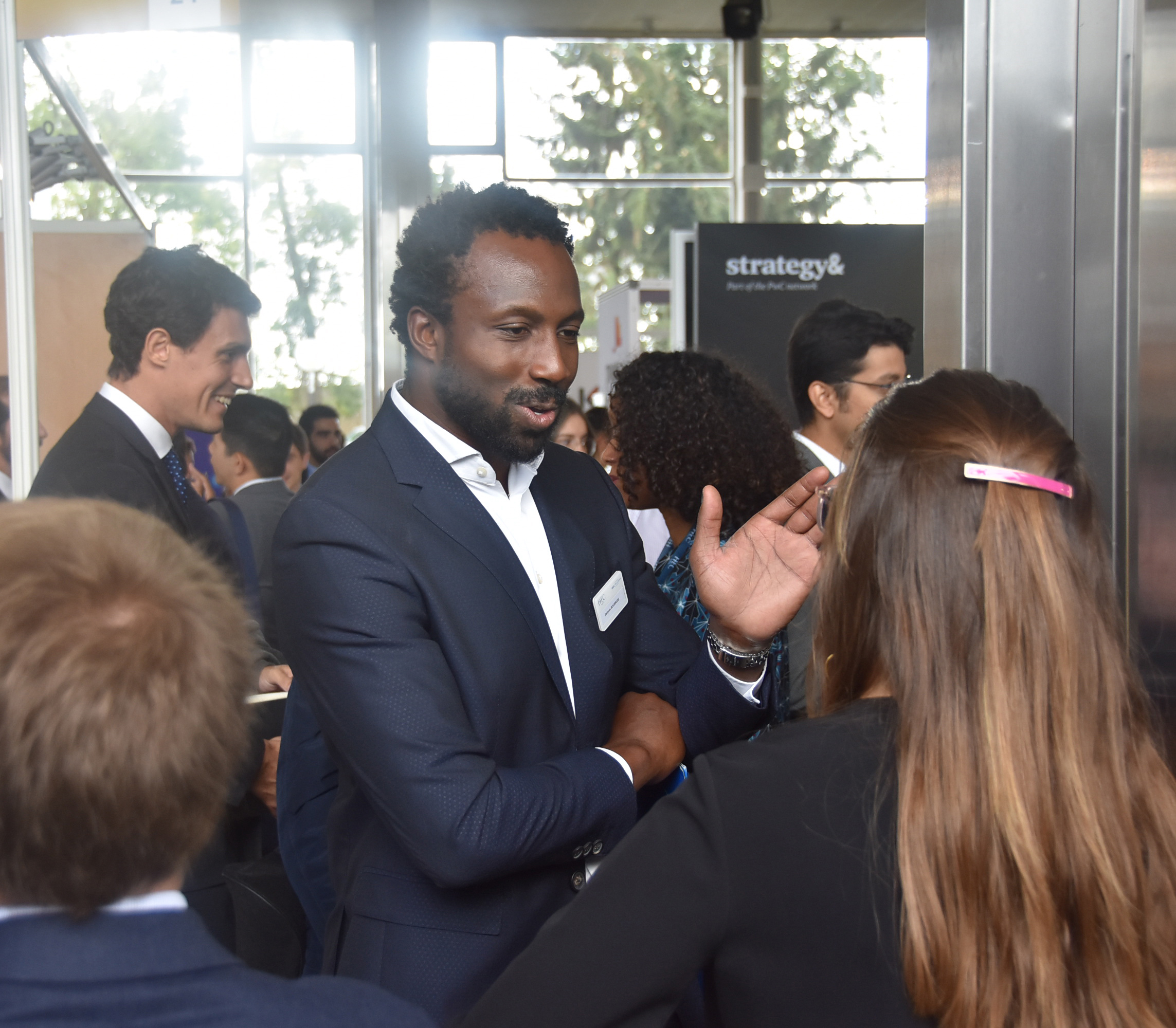 MBA student Jacques Boussuge networks at the 2019 International Consulting Fair