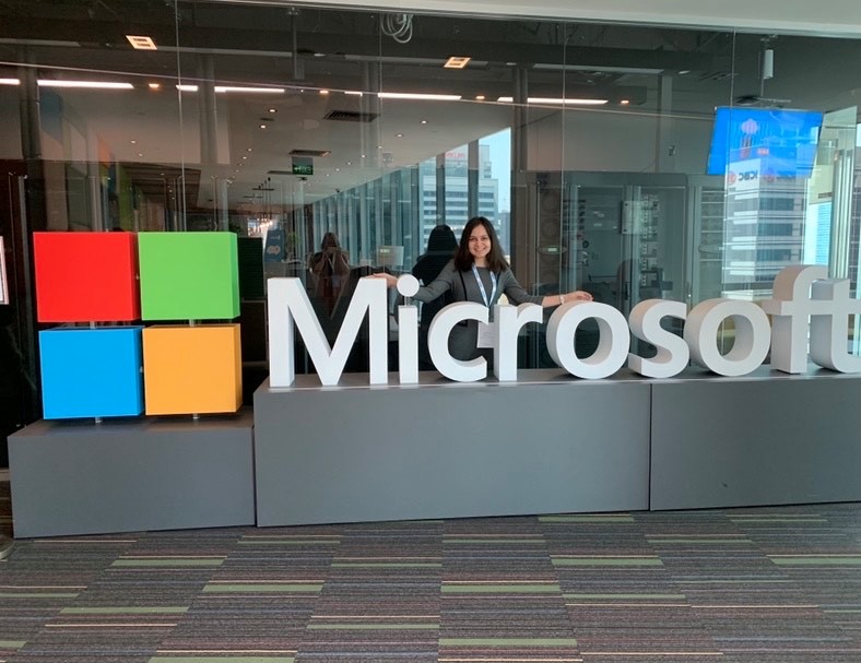 Nupur at her work at Microsoft