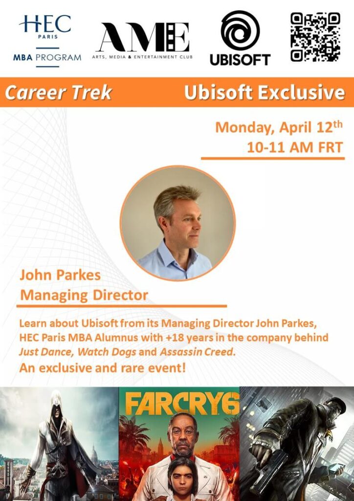 An upcoming event organized by the AME Club is with Ubisoft Managing Director, John Parkes