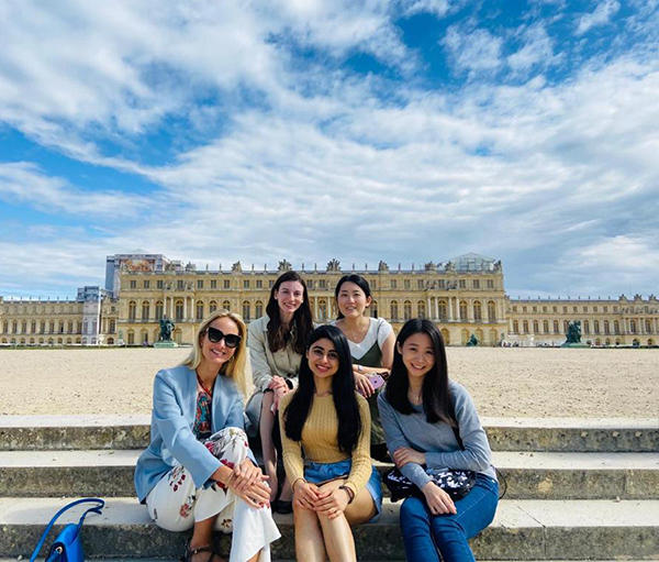 In front of the chateau in Versailles