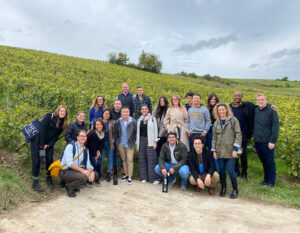 The MBA students at the Leclerc-Mordet vineyard
