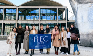 The HEC Paris MBA's Women in Leadership Club on a visit they organized to Station F