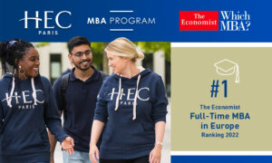 The Economist Which MBA Ranking named the HEC Paris MBA the best program in Europe